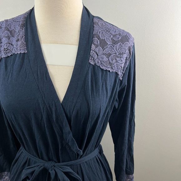 LUBNA‎ Navy Blue Robe (S) - Picture 3 of 9